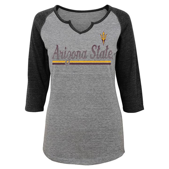 Women's Arizona State Sun Devils Over The Line Tee, Size: Medium, Dark Grey