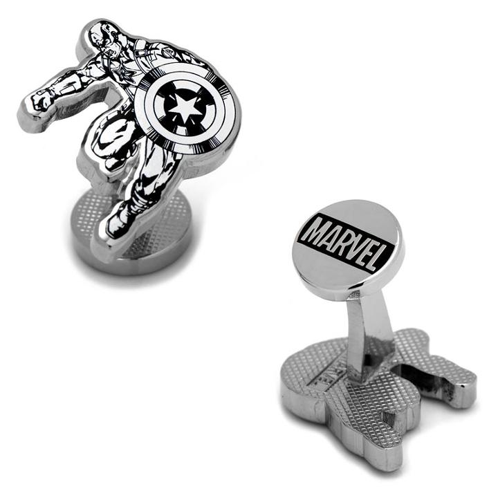 Marvel Captain America Ink Action Cuff Links, Men's, White