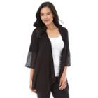 Women's Ab Studio Chiffon Bell Cardigan, Size: Xlrg Av/rg, Black