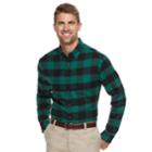 Men's Croft & Barrow&reg; Classic-fit Patterned Flannel Button-down Shirt, Size: Xl, Dark Green