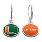 Fiora Miami Hurricanes Sterling Silver Team Logo Drop Earrings, Girl's, Multicolor