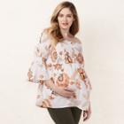 Maternity Lc Lauren Conrad Smocked Off-the-shoulder Top, Women's, Size: Xs-mat, White