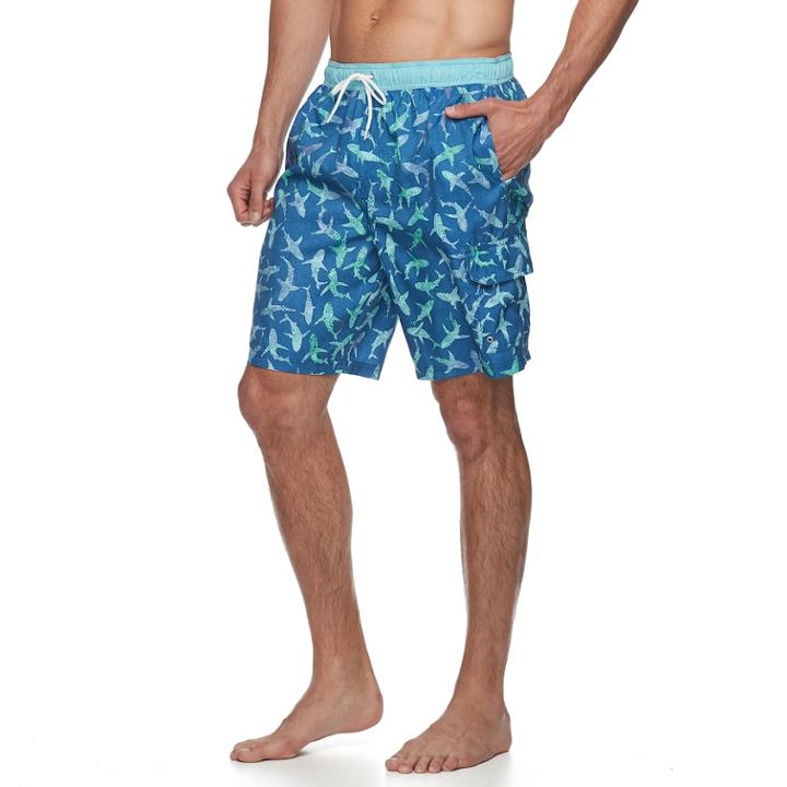 Big & Tall Croft & Barrow&reg; American Palms Swim Trunks, Men's, Size: 3xb, Turquoise/blue (turq/aqua)