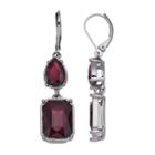 Simply Vera Vera Wang Red Geometric Stone Nickel Free Linear Earrings, Women's, Med Red