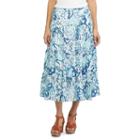 Women's Chaps Floral Crinkle Maxi Skirt, Size: Medium, Pink Ovrfl