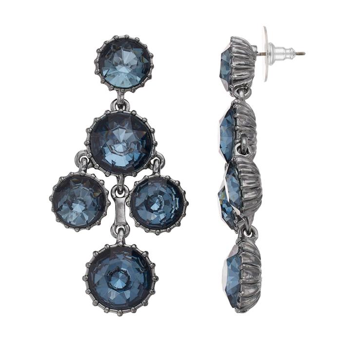 Simply Vera Vera Wang Round Stone Nickel Free Kite Earrings, Women's, Blue
