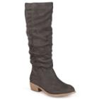 Journee Collection Moon Women's Heeled Riding Boots, Girl's, Size: 6, Grey