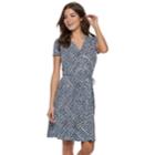 Women's Apt. 9&reg; A-line Wrap Dress, Size: Large, Drk Purple