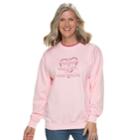Women's Holiday Crewneck Graphic Sweatshirt, Size: Xxl, Light Pink