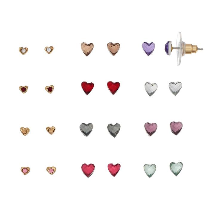 Lc Lauren Conrad Heart Stud Earring Set, Women's, Multicolor