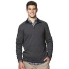 Men's Chaps Classic-fit Herringbone Quarter-zip Pullover, Size: Medium, Black
