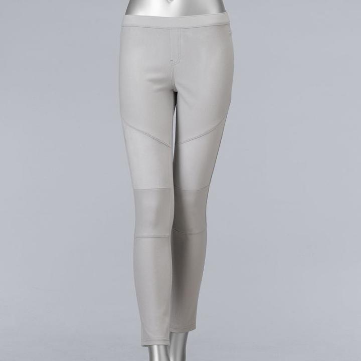 Simply Vera Vera Wang Denim Moto Skimmer Leggings, Women's, Size: Medium, Grey Other