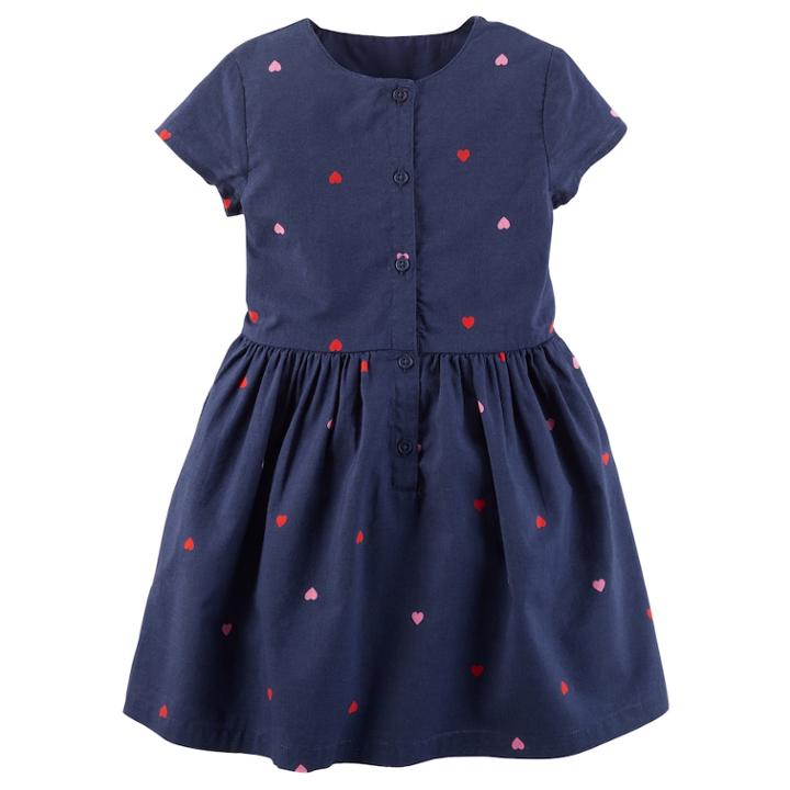 Girls 4-8 Carter's Heart Print Dress, Size: 7