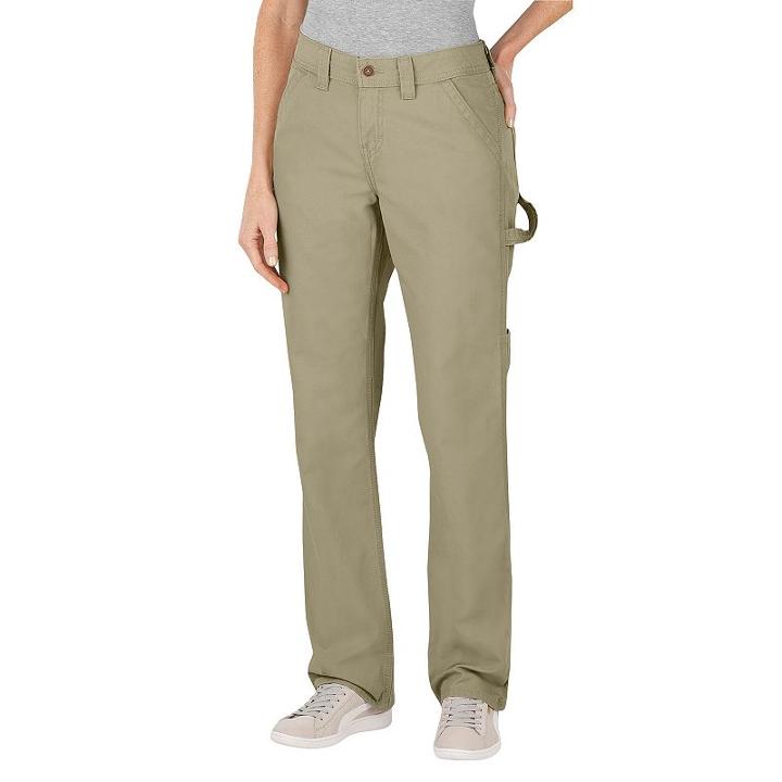 Dickies Relaxed Straight-leg Canvas Carpenter Pants - Women's, Size: 4 - Regular, Dark Beige