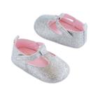 Baby Girl Carter's Silver T-strap Mary Jane Crib Shoes, Size: 0-3 Months, Ovrfl Oth