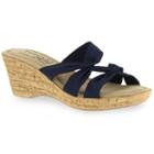 Tuscany By Easy Street Lauria Women's Wedge Sandals, Size: Medium (10), Blue (navy)