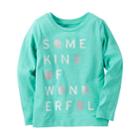 Girls 4-8 Carter's Long Sleeve Jersey Graphic Tee, Size: 4, Green