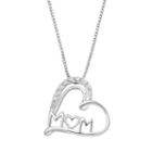 Diamond Classics Sterling Silver 1/10 Carat T.w. Diamond Mom Heart Pendant, Women's, Size: 18, White