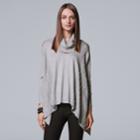 Petite Simply Vera Vera Wang Cowlneck Sweater Poncho, Women's, Size: Ps/pm, Drk Yellow