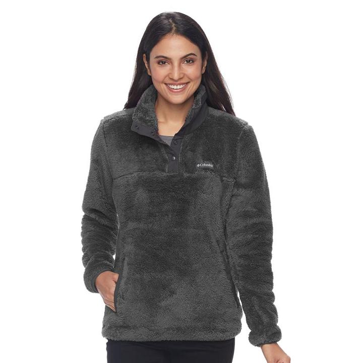 Women's Columbia Double Springs Fleece Pullover Sweatshirt, Size: Small, Med Grey
