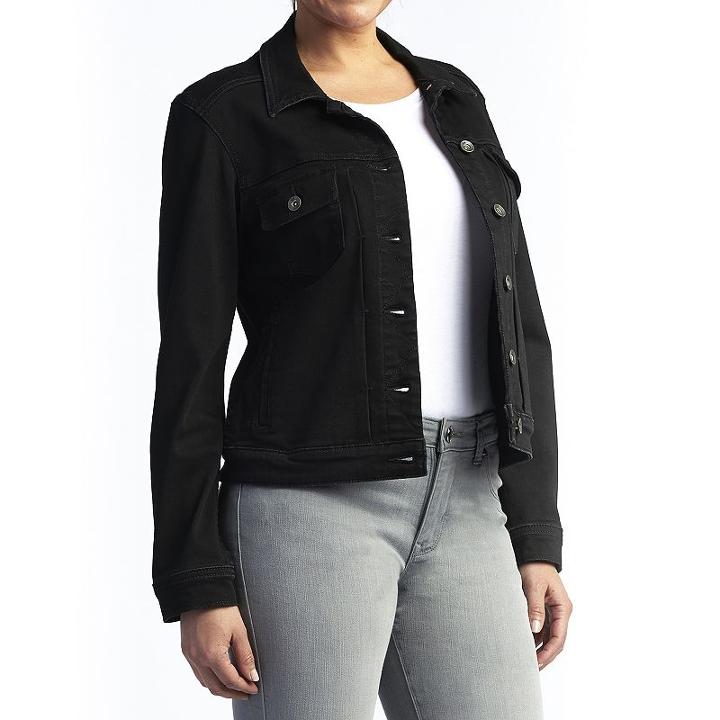 Women's Lee Holden Jean Jacket, Size: Medium, Black