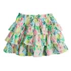 Girls 4-12 Sonoma Goods For Life&trade; Patterned Tiered Ruffle Skort, Size: 10, Natural