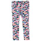 Girls 4-12 Oshkosh B'gosh&reg; Printed Glitter Leggings, Size: 6, Chevron