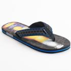 Men's Graphic Flip-flops, Size: Medium, Black