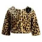 Girls 7-16 Emily West Faux Fur Leopard Shrug, Size: 14-16, Multi