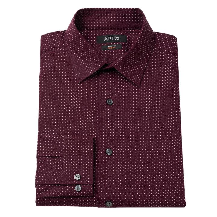 Big & Tall Apt. 9&reg; Premier Flex Collar Stretch Dress Shirt, Men's, Size: 17.5 36/7t, Purple