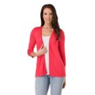 Women's Haggar Open-front Cardigan, Size: Large, Med Pink