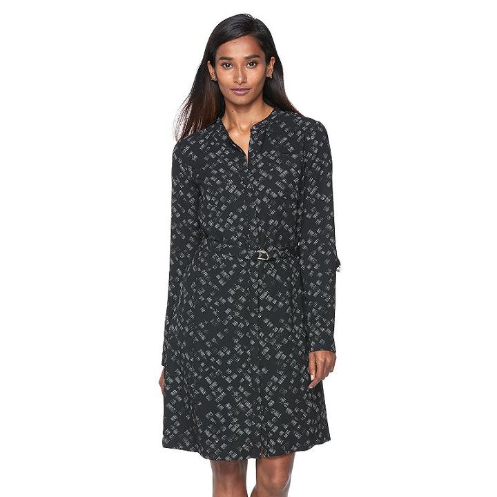 Women's Apt. 9&reg; Shirtdress, Size: Small, Black