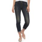 Women's Apt. 9&reg; Tummy Control Cuffed Capri Jeans, Size: 14, Black