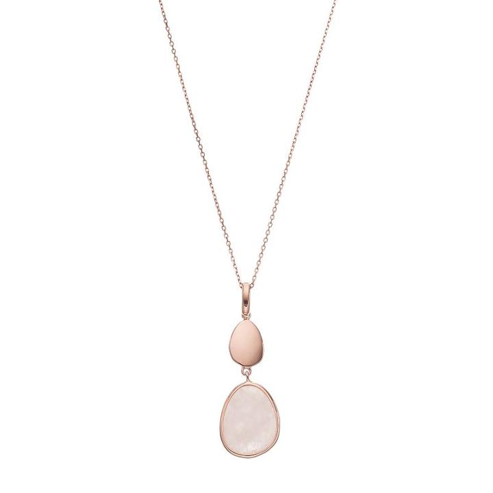 14k Rose Gold Over Silver Rose Quartz Cabochon Teardrop Pendant, Women's, Size: 18, Pink