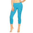 Women's Colosseum Space-dye Seamless Capri Workout Leggings, Size: Medium, Blue (navy)