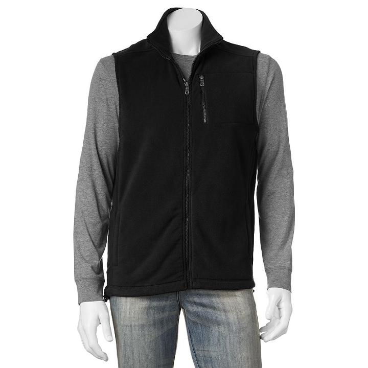 Croft & Barrow&reg; Arctic Fleece Vest - Men, Size: Xl, Black