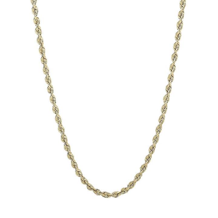 Everlasting Gold 14k Gold Rope Chain Necklace - 24-in, Women's, Size: 24, Yellow