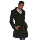 Women's Gallery Belted Wool Blend Coat, Size: Xl, Black