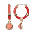 Napier Pink Threaded Hoop Earrings, Women's, Orange