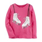 Girls 4-8 Carter's Ice Skates Graphic Tee, Size: 6x, Pink