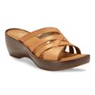 Eastland Poppy Women's Strappy Slide Wedge Sandals, Size: Medium (9), Med Brown