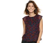 Women's Popsugar Print Ruffle Flounce Top, Size: Small, Med Red