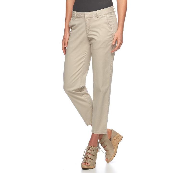 Women's Sonoma Goods For Life&trade; Chino Capris, Size: 4, Med Beige