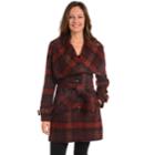 Women's Fleet Street Plaid Wool Blend Coat, Size: Medium, Red