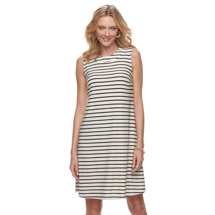 Women's Dana Buchman Trapeze Mockneck Dress, Size: Xl, Beig/green (beig/khaki)