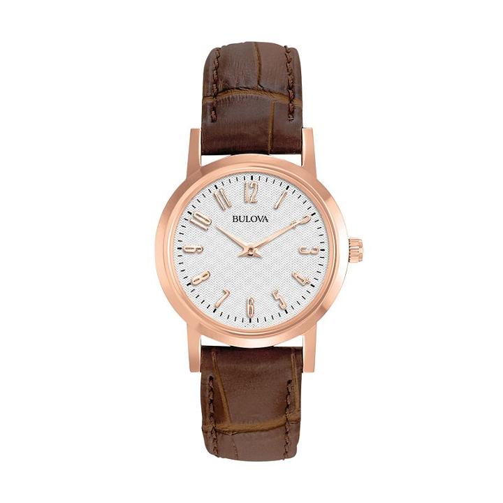 Bulova Women's Leather Watch - 97l121, Brown