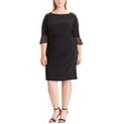 Plus Size Chaps Pleated Sheath Dress, Women's, Size: 16 W, Black