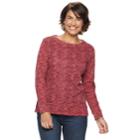 Petite Croft & Barrow&reg; Extra-soft Crewneck Sweatshirt, Women's, Size: L Petite, Med Red
