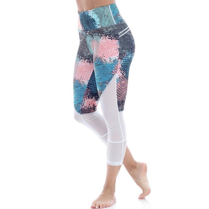 Women's Balance Collection Ava Electric High-waisted Capri Leggings, Size: Large, White