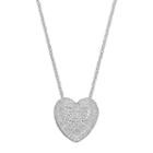 Fleur Cubic Zirconia Heart Pendant Necklace, Women's, Grey